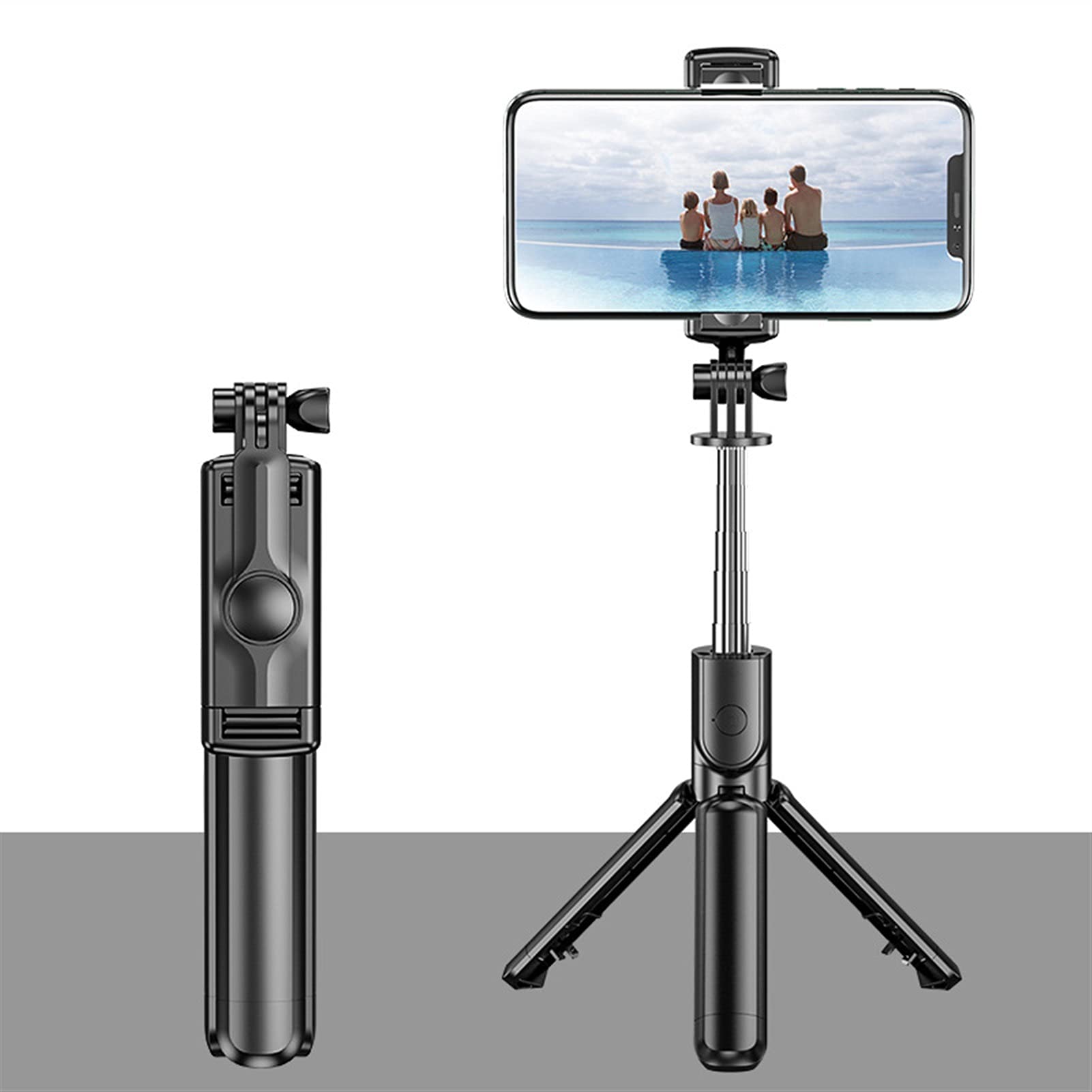 SCRUBY 3 in 1 Bluetooth Selfie Stick Pieghevole Palmare Monopiede Otturatore Remoto Estensibile
