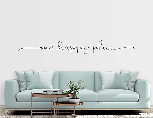 OUR HAPPY PLACE - wall vinyl decal sticker cute home decor vintage family art