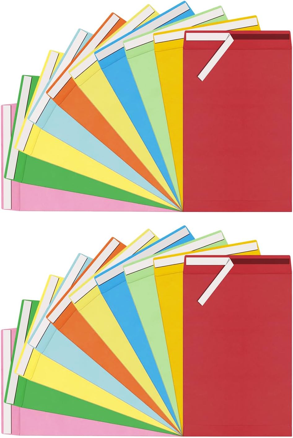 20 Pcs 6x9 inches Colored Catalog Envelopes self seal 28lb Colorful Printable Kraft Ultra Strong Peel & Seal For Mailing, Storage And Organizing Acid Free