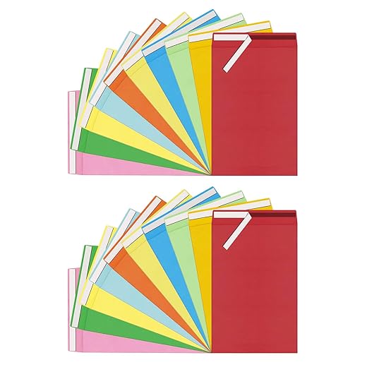 Mxinxiu 20 Pcs 9x12 inches Colored Catalog Envelopes self seal 28lb Colorful Printable Kraft Ultra Strong Peel & Seal For Mailing, Storage And Organizing Acid Free
