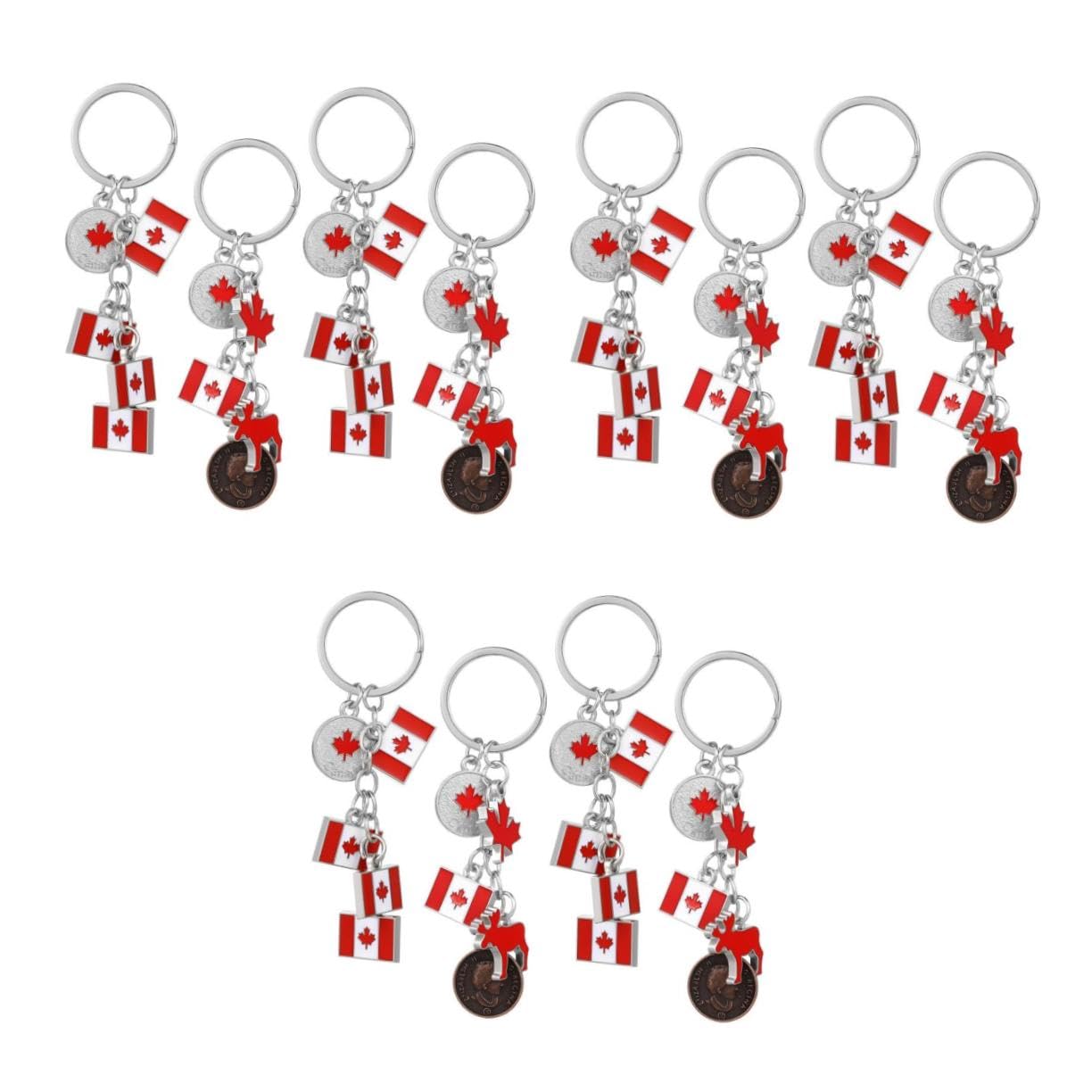 SHERCHPRY 12 Pezzi Portachiavi Canadese Set Portachiavi Decorativi con Accessorio Pratico per Chiavi e Borse per Regali e
