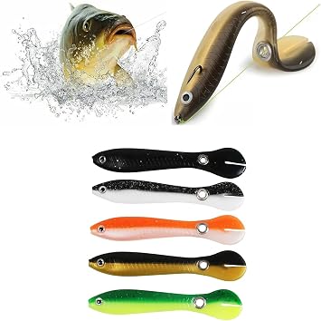 5Pcs Soft-bionic-fishing-lure, bass-lures, trout-lures, top-water-fishing-lures for Saltwater-freshwater Lures for Fishing-hooks random color