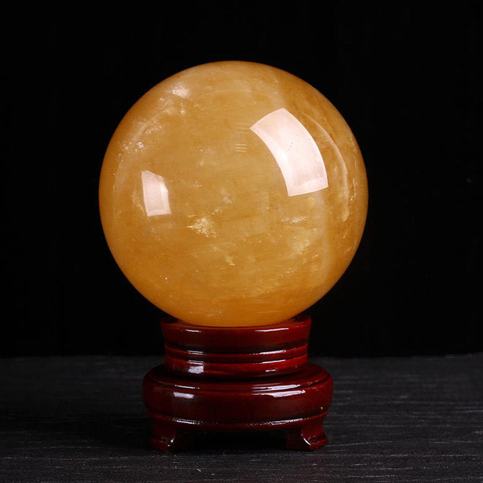NHKSFBLQ Citrine Feng Shui Crystal Ball, Sphere Ball, Home Decoration, Attract Wealth and Luck,Citrine ball-10cm