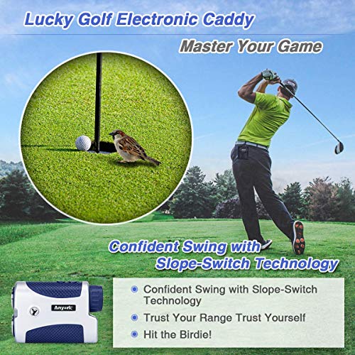 Anyork Golf Rangefinder 1500yards, 6X Laser Range Finder with Slope On/Off ,Flag-Lock Tech with Vibration , Continuous Scan Support-with Battery