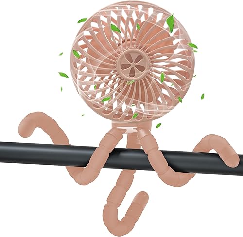 wyewye Ventilador de cochecito de bebé, mini ventilador portátil para cochecito con trípode flexible con clip para bebé, ventilador de refrigeración