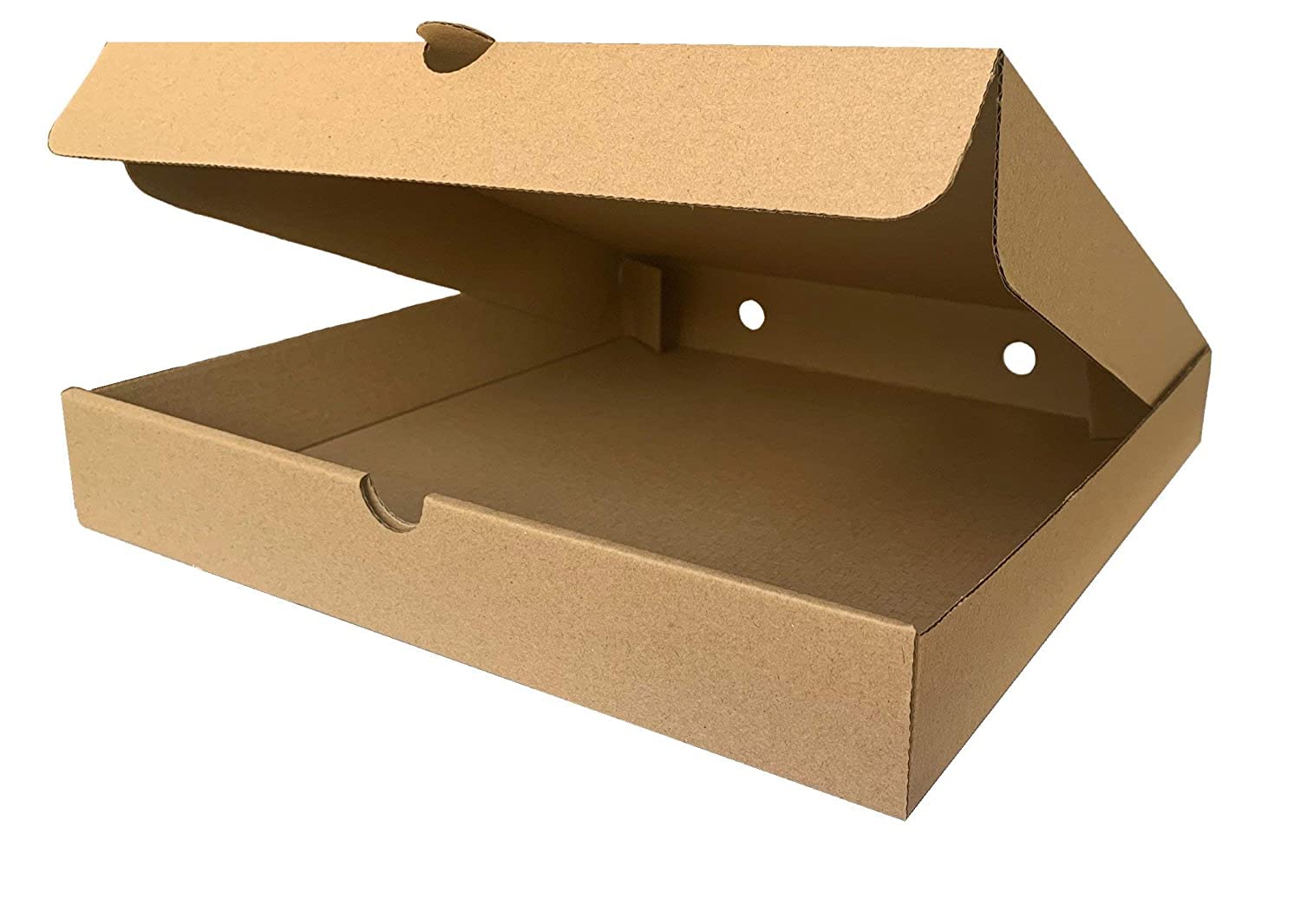 Foglish Brown 10" Square Pizza Box Shipping Postal Boxes Takeaway Style - (25)