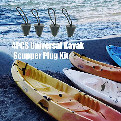 image for FunBozz Pack of 4 Universal Kayak Scupper Plug Kit Canoe Drain Plugs K