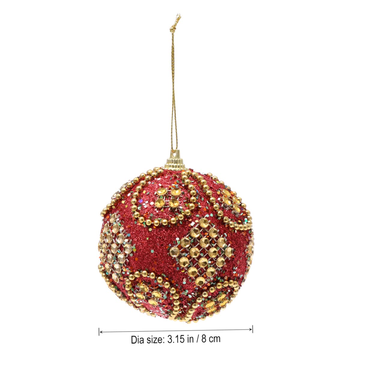 Ciieeo 3 Sets 8 cm Weihnachtsbaumschmuck Mini Glitzer Pailletten Strass Ornamente Hängende Dekoration Für Heim- Und Partydekorationen 6 Stück * 3