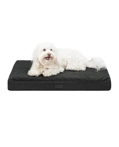 lionto Cama ortopédica para Perros, 76x51x8 cm, Resistente Cojín para Perros con Suave Felpa, Funda Lavable