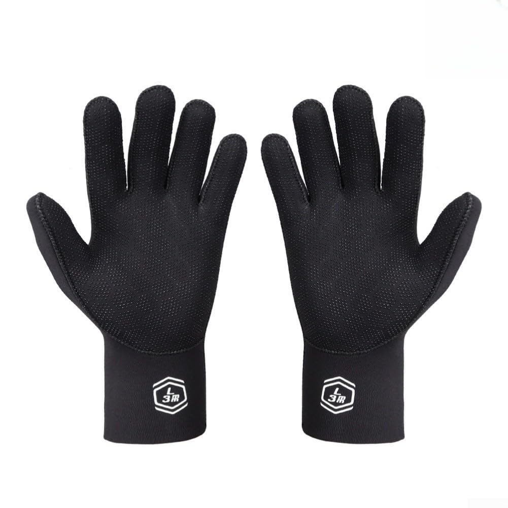Guanti da immersione termici in neoprene da 3 mm per adulti, guanti termici per snorkeling con palmo antiscivolo, resistenti all'abrasione, per immersioni in acqua fredda e surf