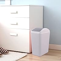 Vista 5 de Ggbin Cubos de Basura de Plástico con Tapa Giratoria, Cubos de Basura de Cocina Gris de 16 L