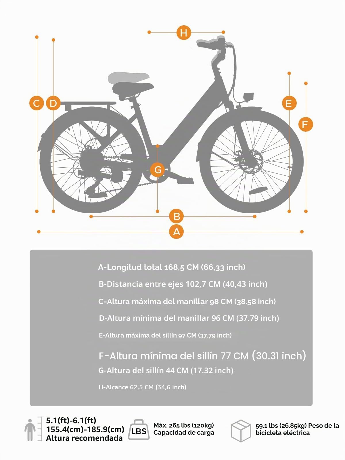 HillMiles Bicicleta eléctrica para adultos de 26 pulgadas, 7 velocidades, bicicleta eléctrica de 36 V, 13 Ah, batería extraíble, 25 km/h y autonomía de 80 – 100 km E-bike para viajeros urbanos, IP65