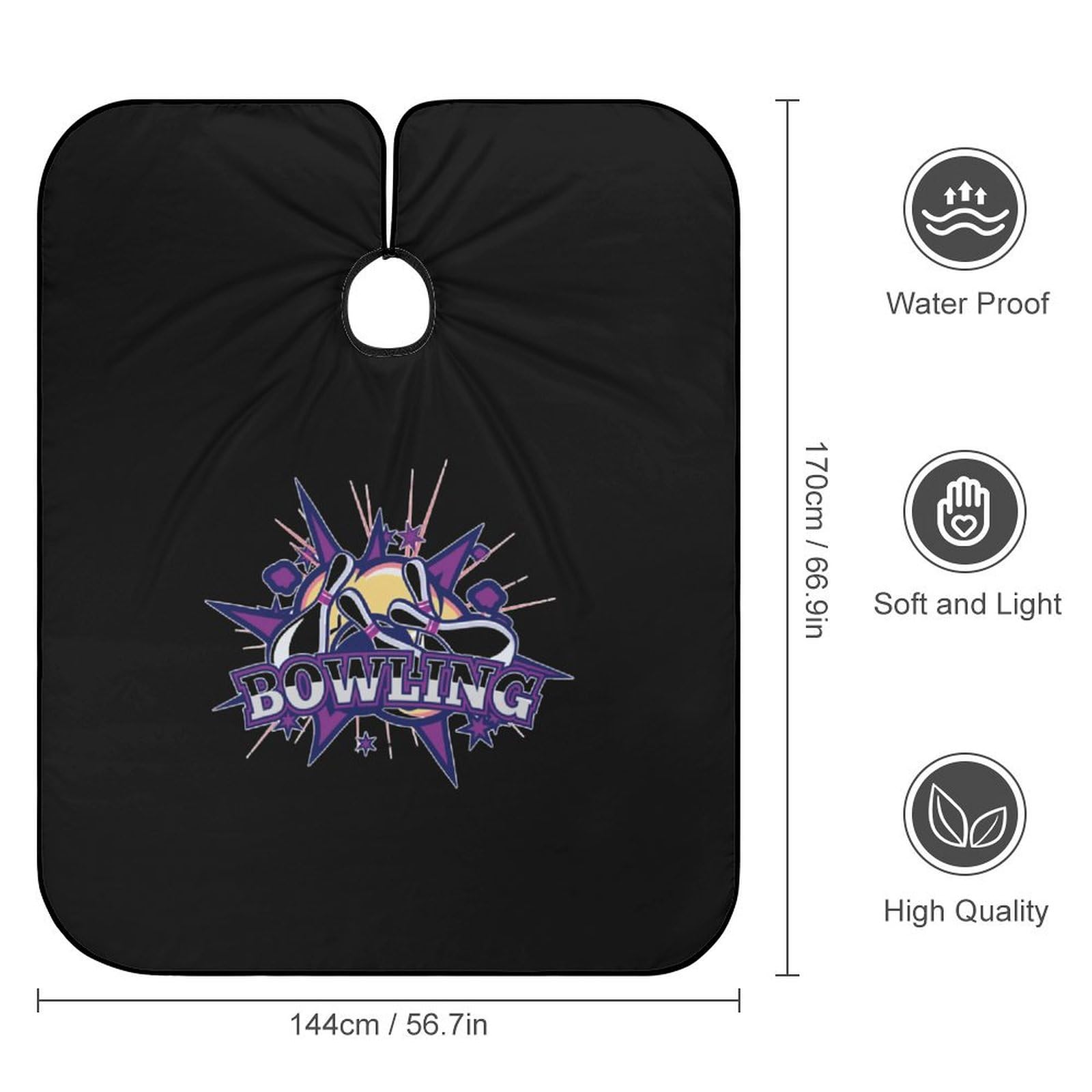 Bowling Ball Hair Cutting Cape for Men Women Waterproof Barber Cape Adjustable Salon Haircut Capes