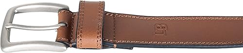 Miniatura 5 de Lucky Brand Cinturón de cuero cosido para hombre Clásico Casual Vestido Todos los días Western Hebilla de metal