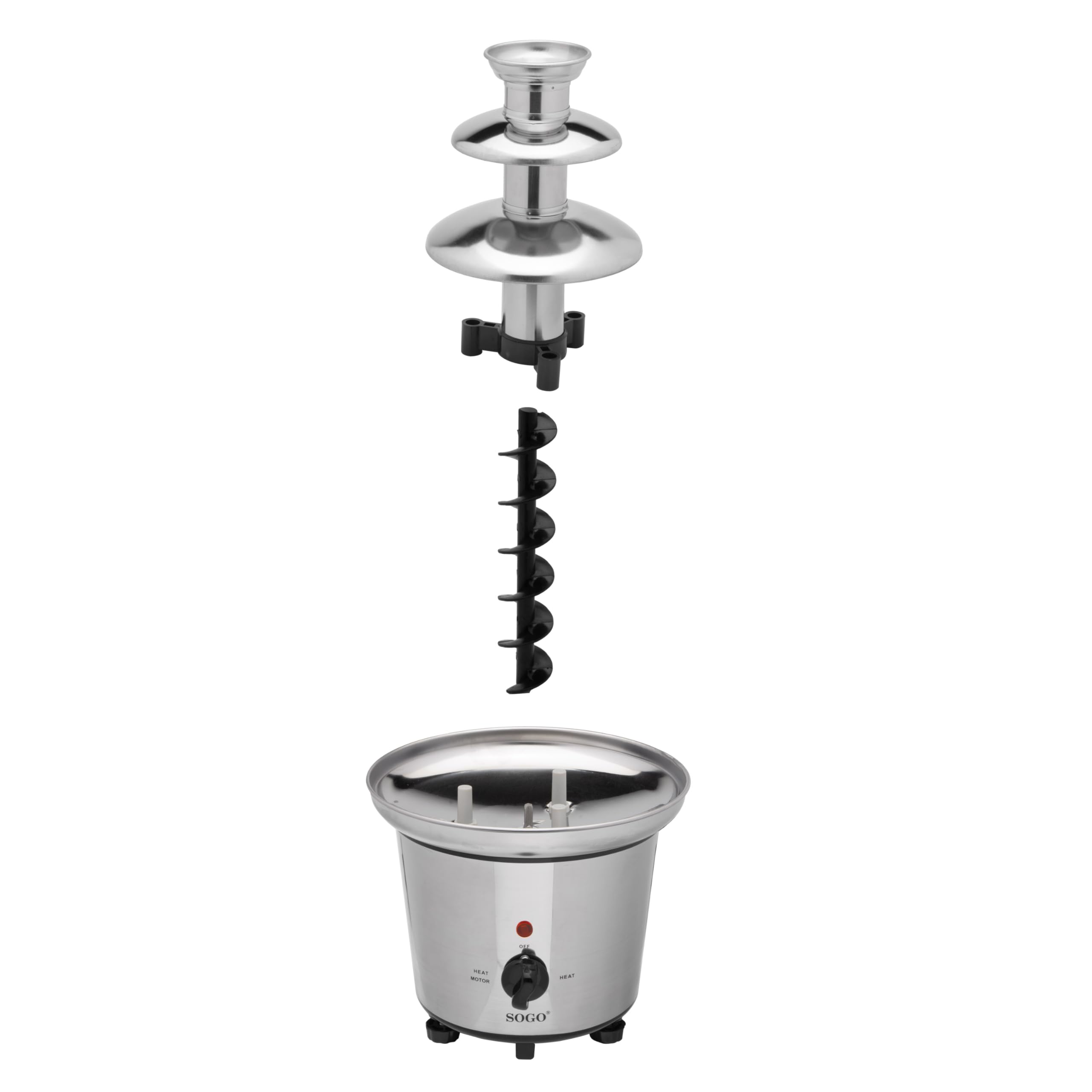 SOGO Fuente de chocolate eléctrica 60W de acero inoxidable - Fuente de chocolate cascada con 3 niveles - Fuente chocolate ideal para fiestas y postres - Fuente desmontable fácil de limpiar