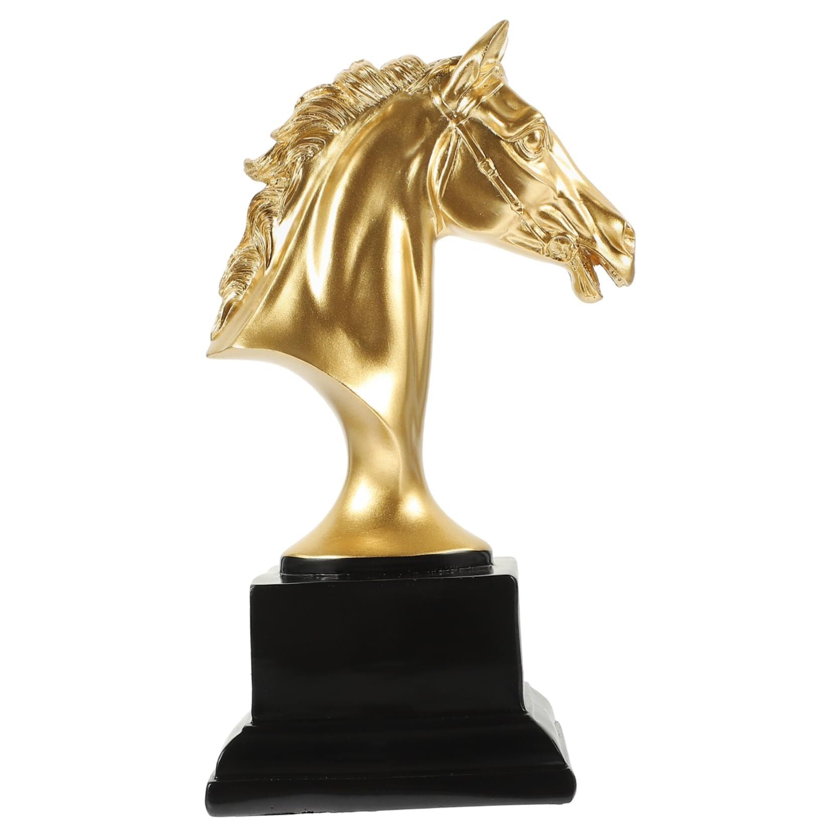 Yofab Office Cubicle Decor Horse Head Statue Decor Antique Sculpture Trophy Ornament for Home Coffee Table Centerpiece