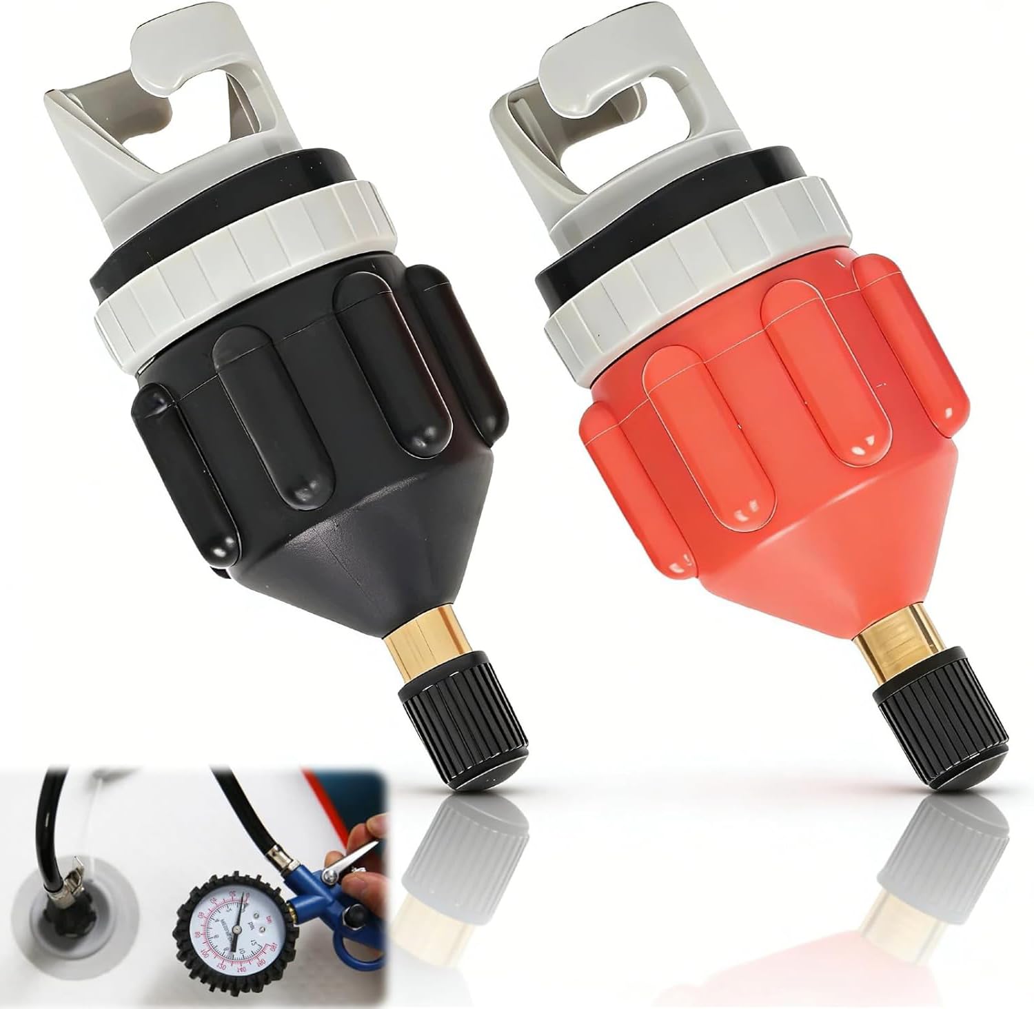 2 x Inflatable Boat Valve Adaptor, Air Pump Converter, SUP Pump Adapter for Paddle Board, Inflatable Swimming Ring