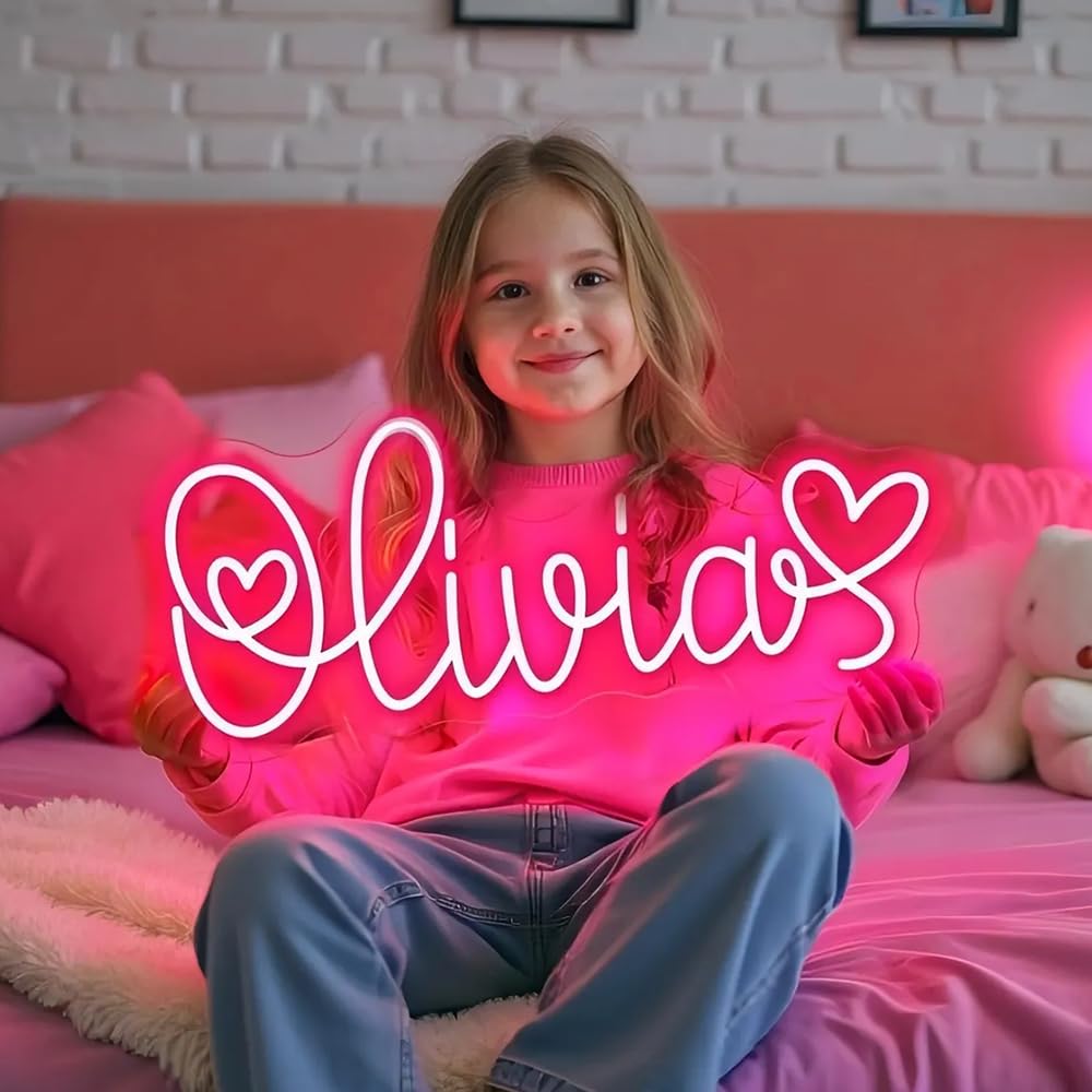 TIRXUIND Custom Neon Sign, Personalized LED Light Up Sign with Name, Text or Logo Customizable Neon Wall Decor for Wedding Birthday Bar Salon Beauty Room or Business Decoration