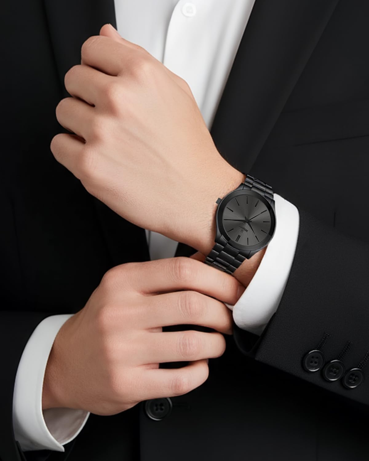 Men Watches Fashion Stainless Steel Analog Quartz Watches Business Waterproof Wristwatch,Best Gift for Men
