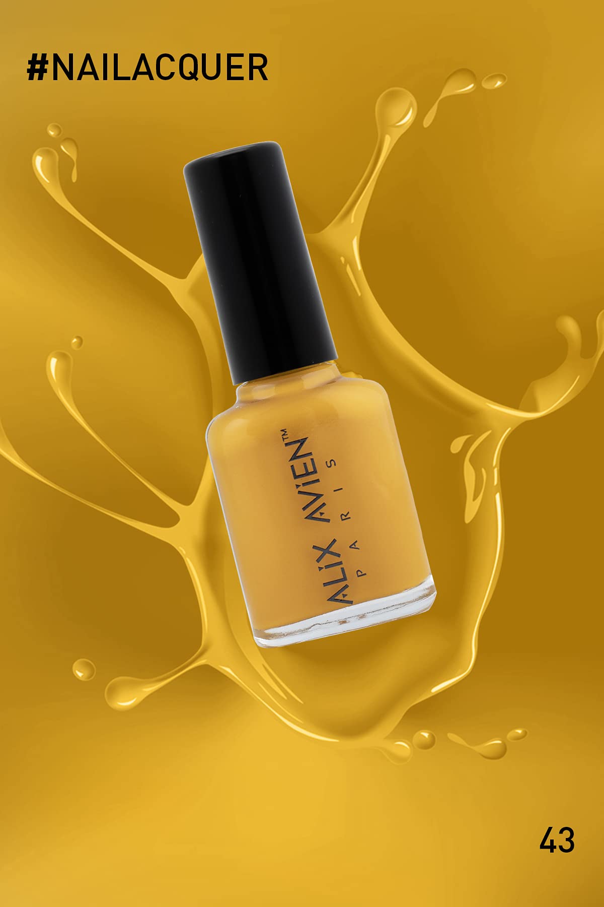 ALIX AVIEN Hardal Oje 43 - Yüksek Pigmentli Uzun Süreli Kalıcılık Hızlı Kuruma - Nail Lacquer 43
