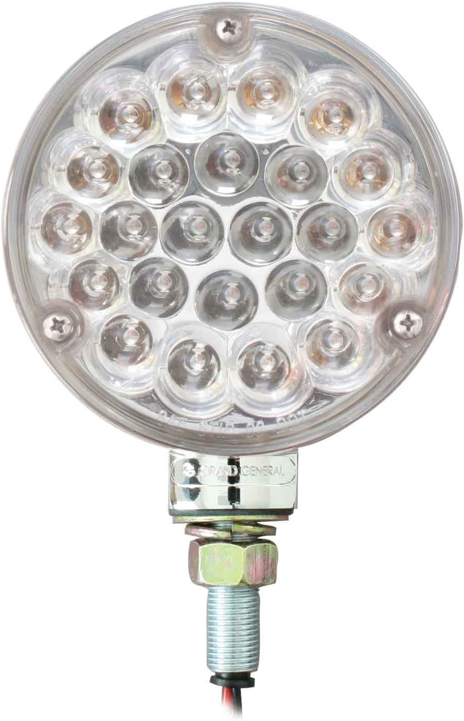 GG Grand General 78376 4" Double Faced Amber/Red Pearl 48 LED Sealed Light with Clear Lens in Twin Pack