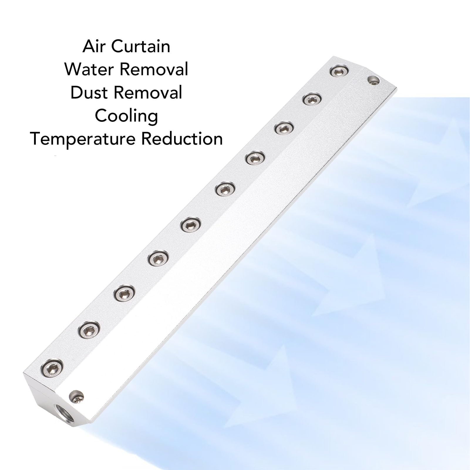 ViaGasaFamido Soufflette Industrielle à Lame D'Air – 275 Mm, Filetage 1/4 Pouce – Outil à Air comprimé pour L'élimination de L'eau et de la Poussière, le Séchage et le Nettoyage de Bandes