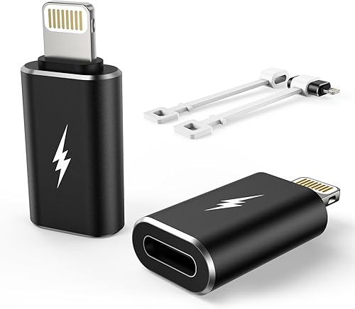 Vista 11 de TechMatte - Juego de 2 adaptadores USB C hembra a Lightning macho 2.2A de carga y transferencia de datos, compatible con iPhone 14, 13, 12, 11, Xs