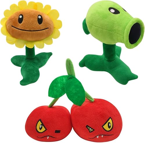 Miniatura 1 de Genqiang Juguete de peluche, 3 piezas de peluches de plantas, muñeco de peluche suave, gran regalo y decoración para niños y fanáticos en fiestas de