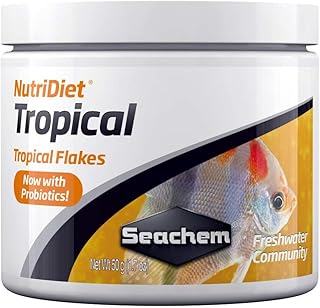 Seachem NutriDiet Tropical Flakes - Probiotic Fish Food Formula with GarlicGuard 50g