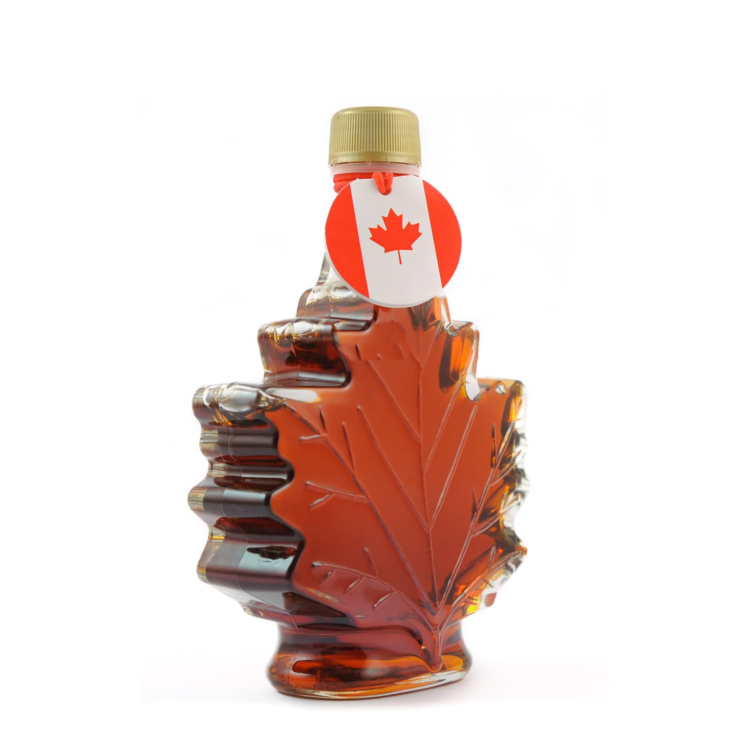 MapleFarm - Sirop d'érable canadien pur Grade A - GOÛT INTENSE - Saveur robuste - Bouteille en forme de feuille dans un coffret cadeau - 330g (250ml)
