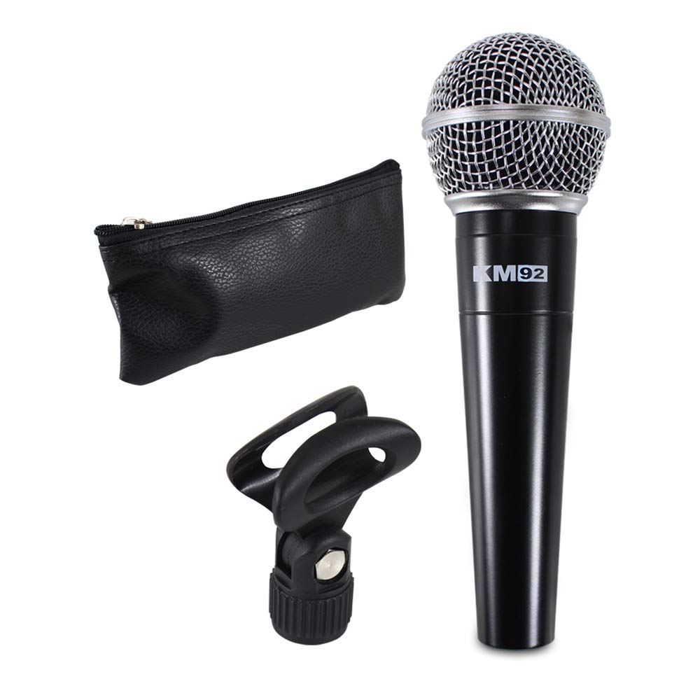 Studiomaster KM92 con cable equilibrado Cardoid Vocal DJ micrófono soporte de inc 5 m Cable Clip funda protectora