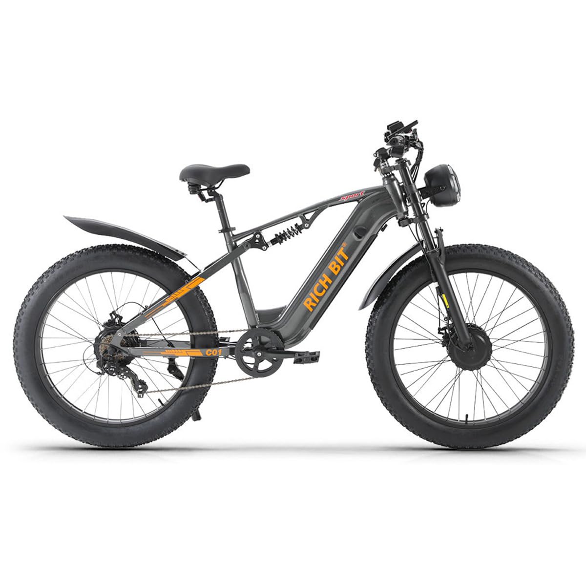 cysum C01 Vélo électrique Adulte Homme, VTT électrique à Double Moteur, Batterie 48 V 20 Ah, Autonomie De 80 Km, Suspension IntéGrale, Freins à Disque Hydrauliques, 26 * 4.0 Fat E Bike