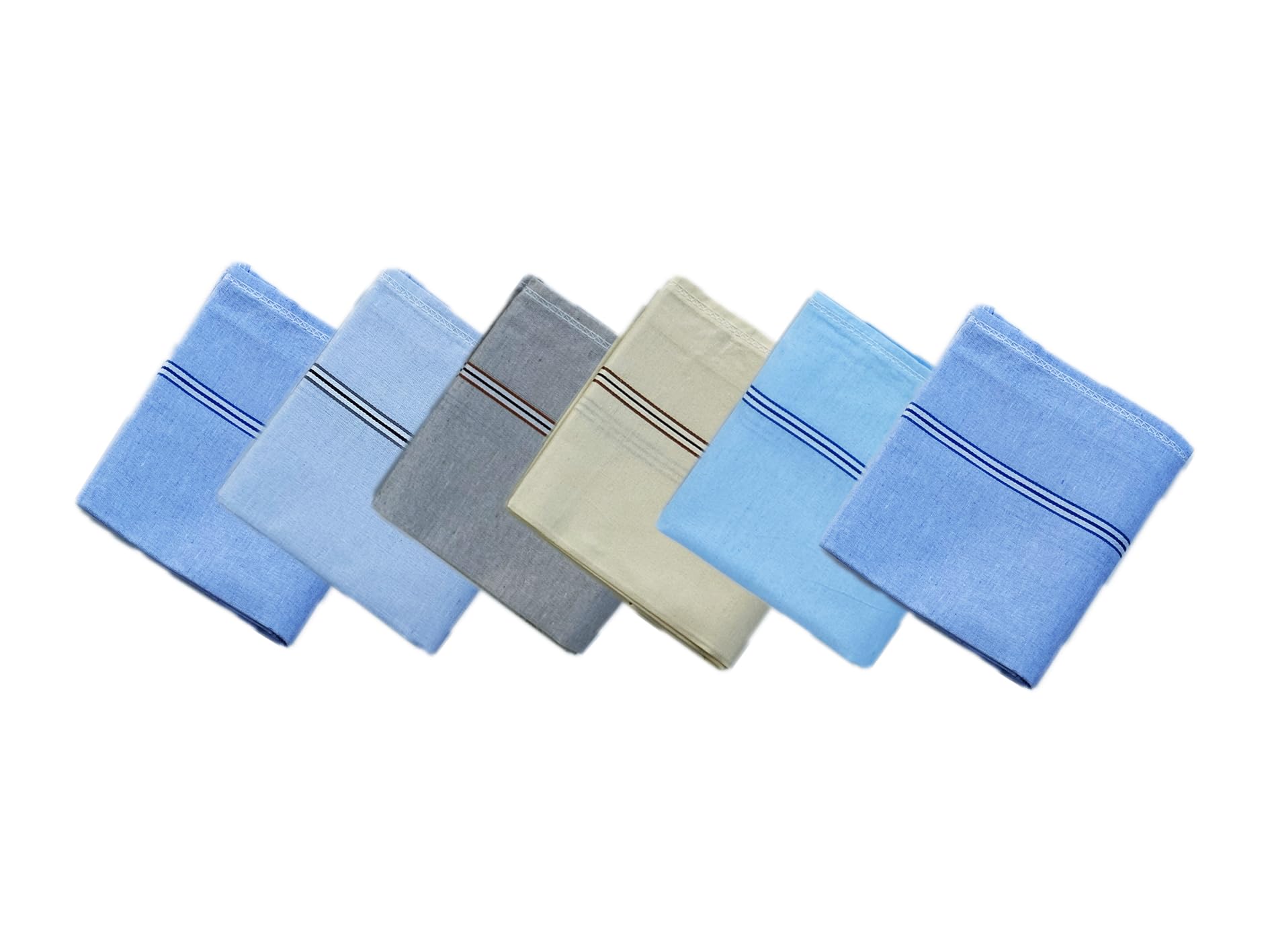 solvia handkerchiefs Men'S Multilightcolor Linen 100% Pure Cotton Handkerchief | Hanky For Men | Pack of 6-picture-22