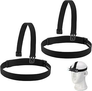Headlamp Strap Replacement Headband for Black Diamond Petzl Pelican Fenix Streamlight, Elastic Headlight Strap and Top Headband 1” Width Comfortable Band, Silicone Anti-Slip, 4 Pcs
