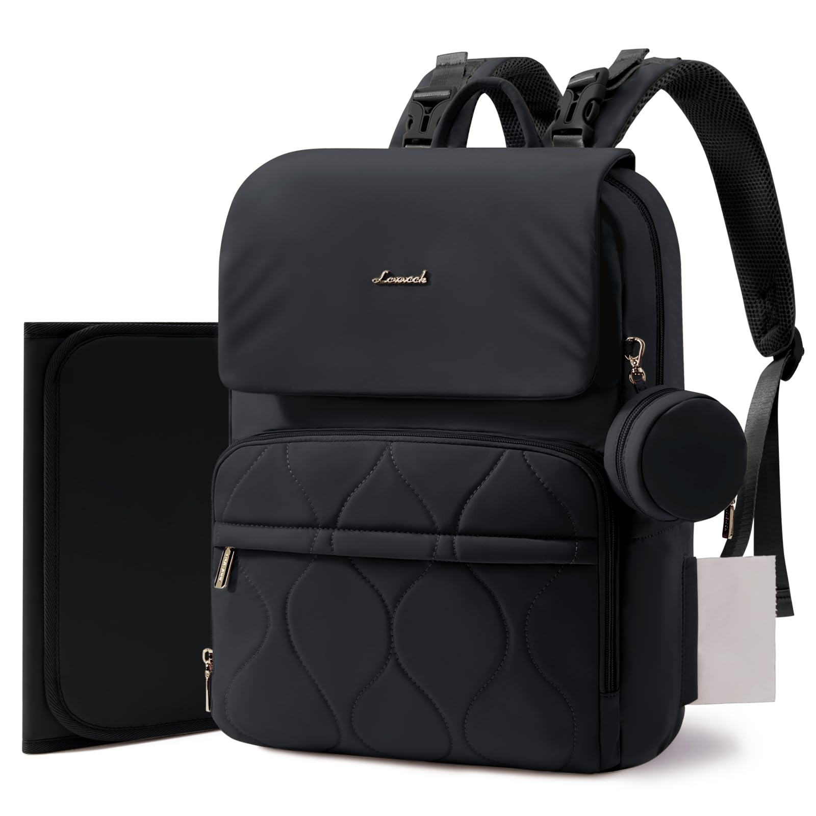 LOVEVOOK Wickelrucksack Groß Wickeltasche Rucksack Diaper Bag für Mama Papa | Lässig Babytasche mit Wickelauflage, Schnullerhalter & Kinderwagengurte, Multifunktional Windeltasche Kliniktasche Geburt