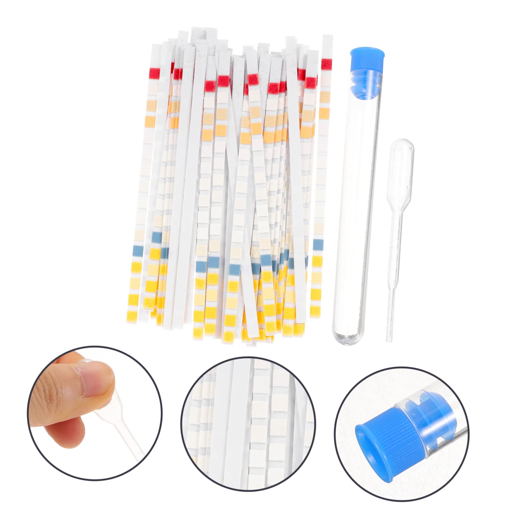ibasenice 2 Series Tiras De Prueba De Agua Potable Pruebas De Del Agua Para Tiras De Test Rápidas Y Fiables Con Accesorios De Goteo Y Tubo De 50 Piezas*2