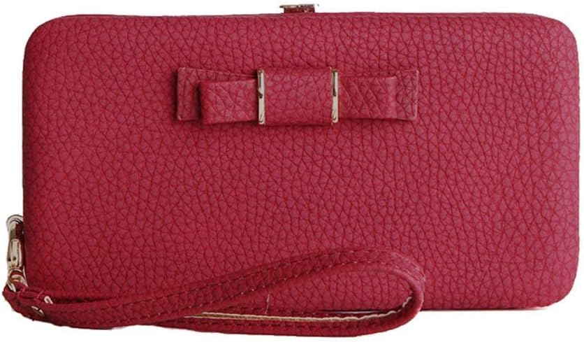 Women Bowknot Wallet Large Long Purse Phone Card Holder Clutch Capacity Pocket