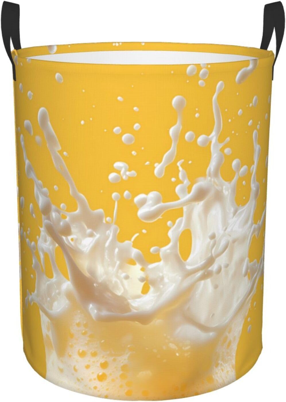 Cheese Sprinkles Round Single-layer Laundry Basket, Portable Storage Laundry Basket, Bedroom Clothes Storage Basket with Handle