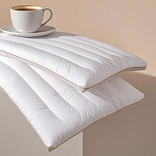Ultra Thin Flat Pillow for Sleeping, Thin Pillow for Back Sleeper, Supportive Stomach Sleeping Pillow, Slim Bed Pillow,Machine Washable - Standard Size 18x26 Inches (Approx. 46x66 cm) - 1 Piece, White