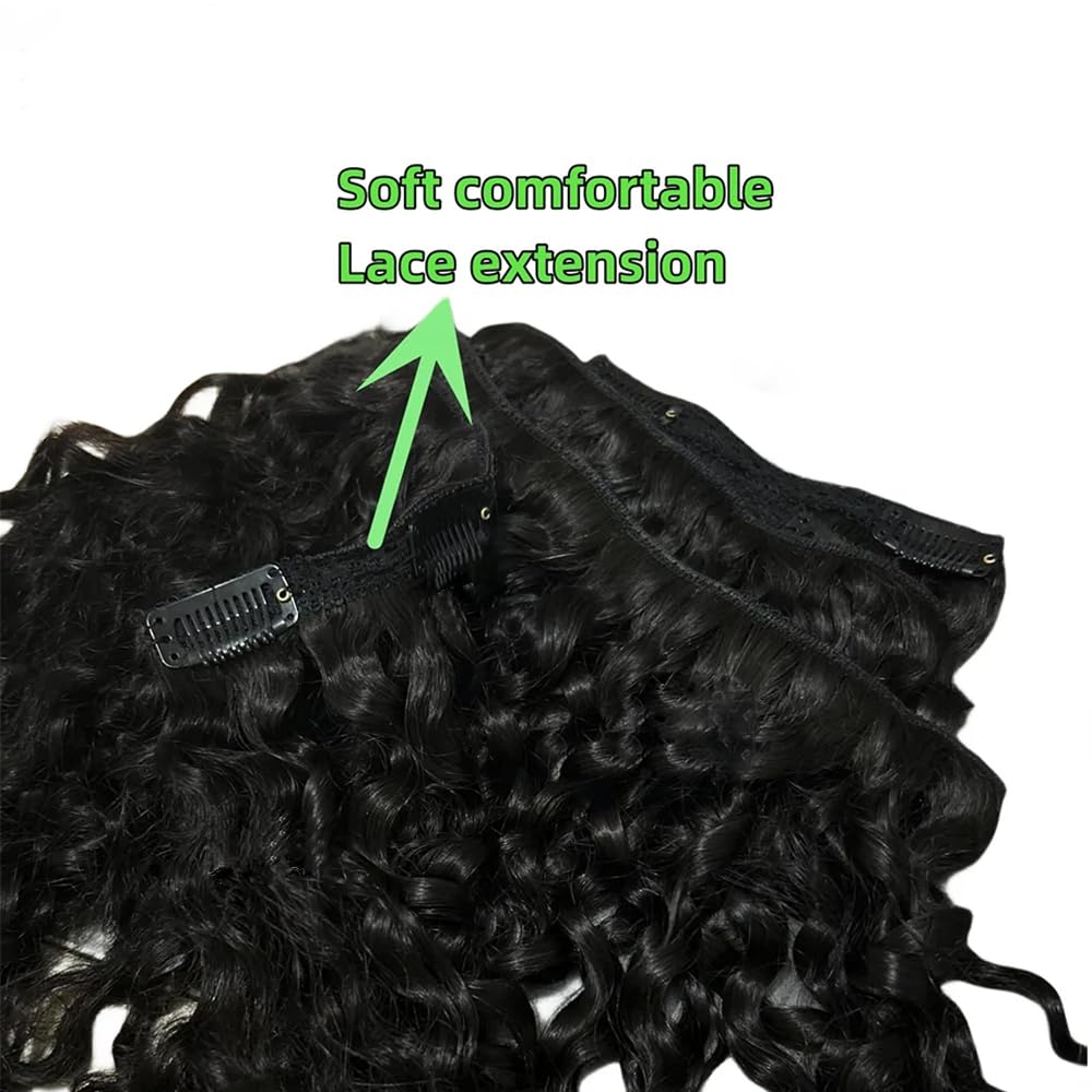 Extensiones de cabello humano rizado birmano con clip 3C4A, extensiones de cabello humano con clip de encaje 3C4A, 7 unidades, 4.23 onzas/juego, pinzas clásicas en espiral, extensiones de cabello 7