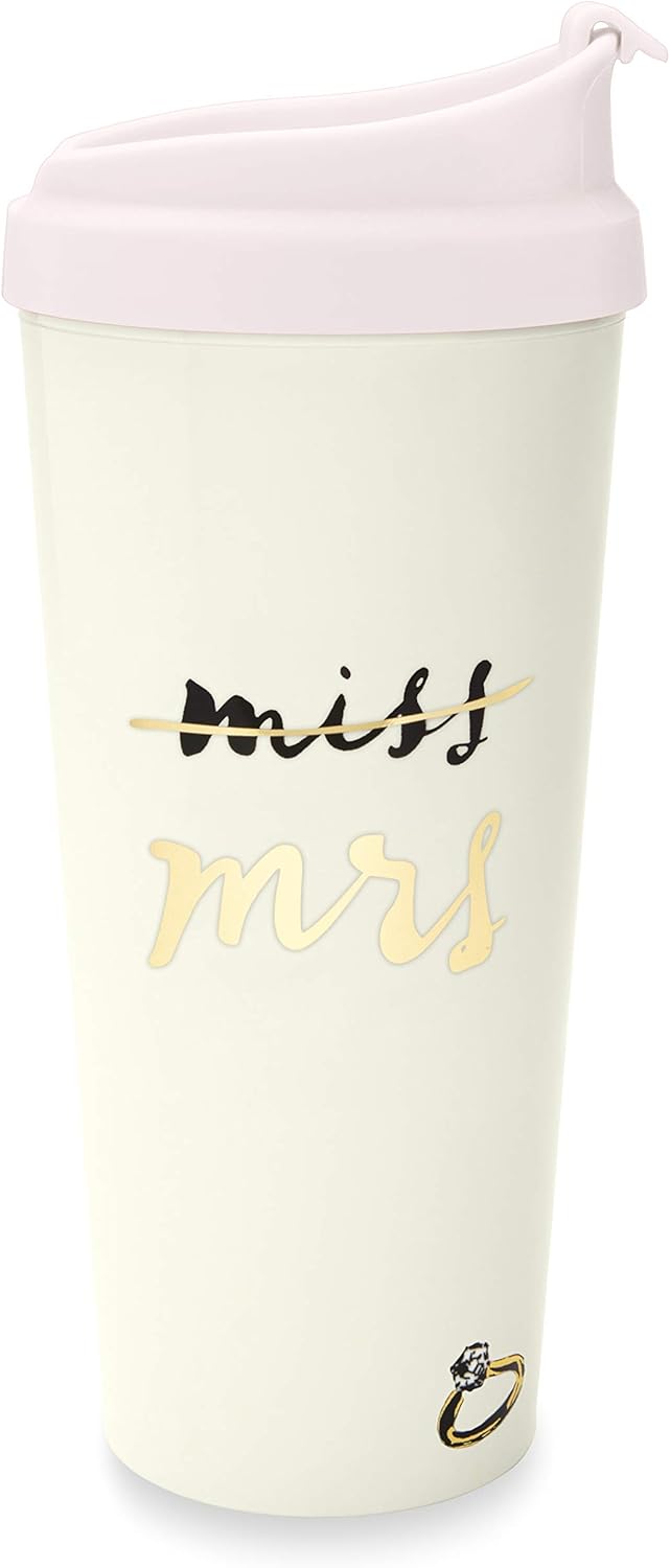 Best Deal Product Kate Spade New York Bridal 16 Ounce Insulated Travel Mug, Double Wall Thermal Tumbler for Coffee/Tea, Miss to Mrs. (Pink) Best Deal Product Kate Spade New York Bridal 16 Ounce Insulated Travel Mug, Double Wall Thermal Tumbler for Coffee/Tea, Miss to Mrs. (Pink)