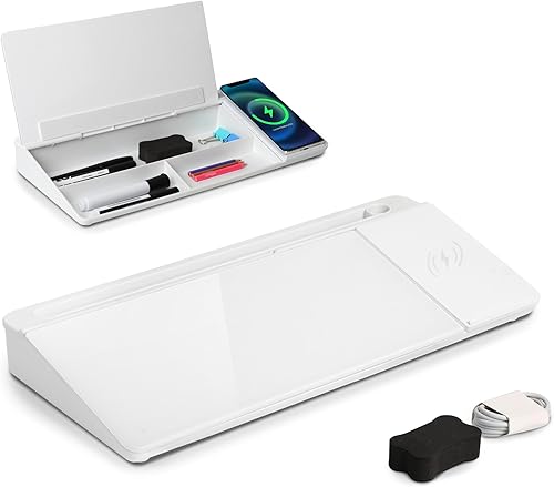 ORIENTOOLS Pizarra blanca de escritorio de cristal pequeña, pizarra blanca de escritorio, lista de tareas, pizarra de borrado en seco con