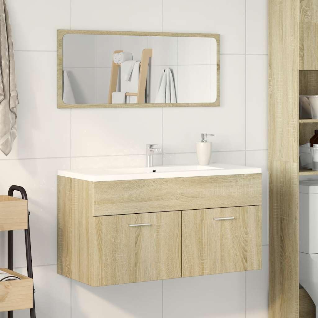 Juego de Muebles de Baño Madera Procesada Sonoma Roble