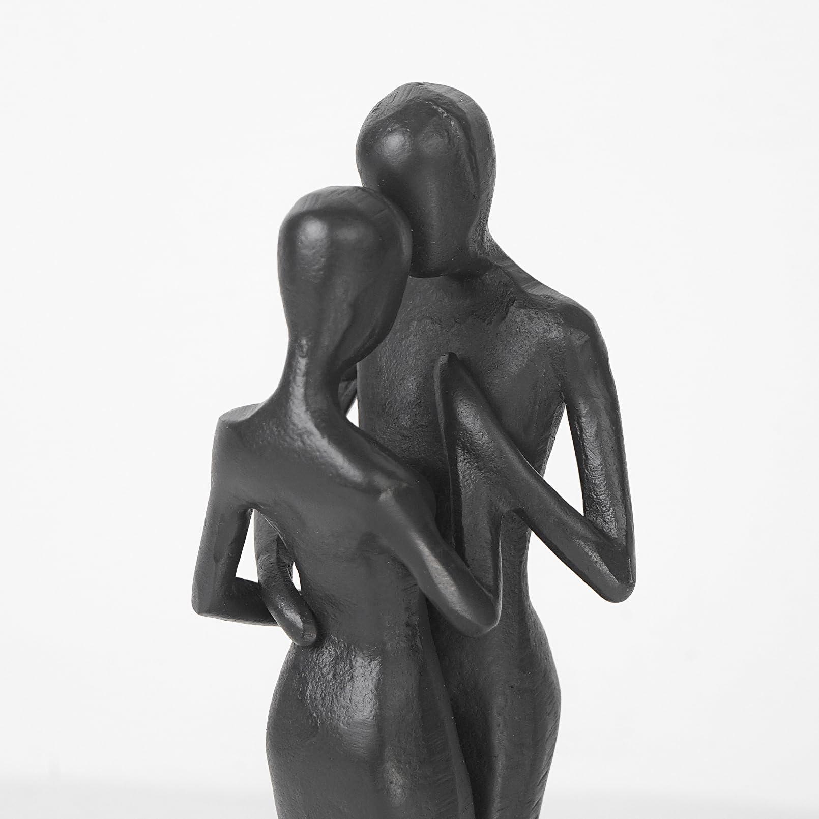 Aoneky Estatua de Pareja Enamorados - Figura de Amor, Escultura Moderna Abstracta de Hierro Fundido, Decoración para Hogar Salón Habitación, Regalo Original para San Valentín Aniversario Boda, Negro