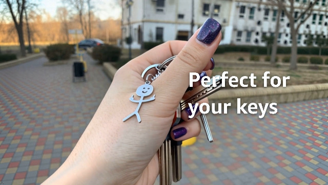 Meimimix Stainless Steel Funny Doodle Keychain Middle Finger