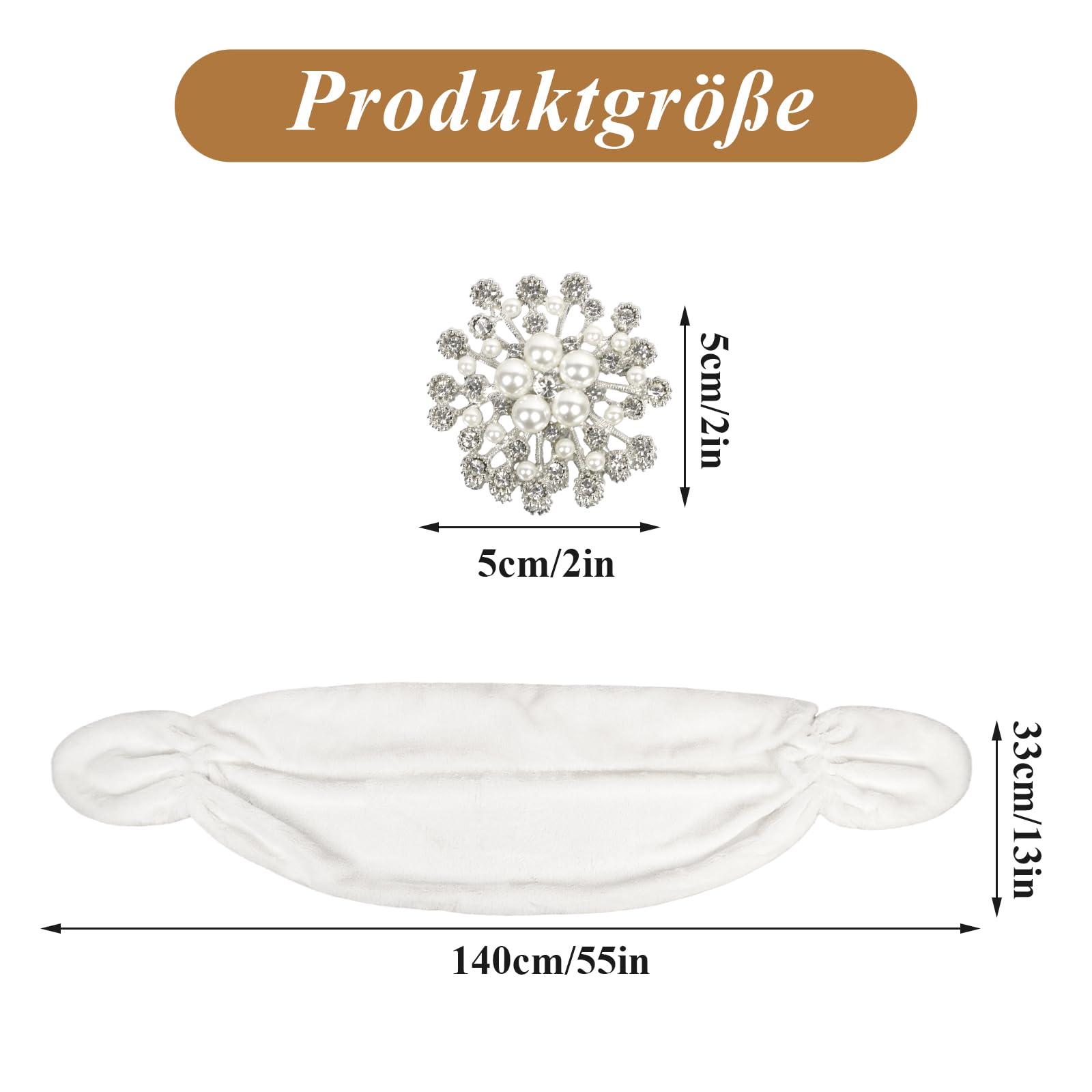 Kunstfell-Stola für Frauen,Elegante Brautstola mit Brosche für Hochzeit, Abendkleid & Party, Flauschige weiße Abendcape für Braut, Brautjungfern & Cheongsam (Einheitsgröße)