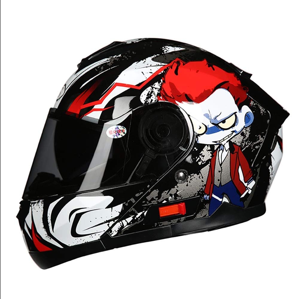 BBJZQ Motorcycle Full Face Helmet Classic Retro Lightweight DOT Approved Modular Helmet Dual Visor Aerodynamic Unisex Protective Gear Cruiser Scooter Street Bike Helmet XL