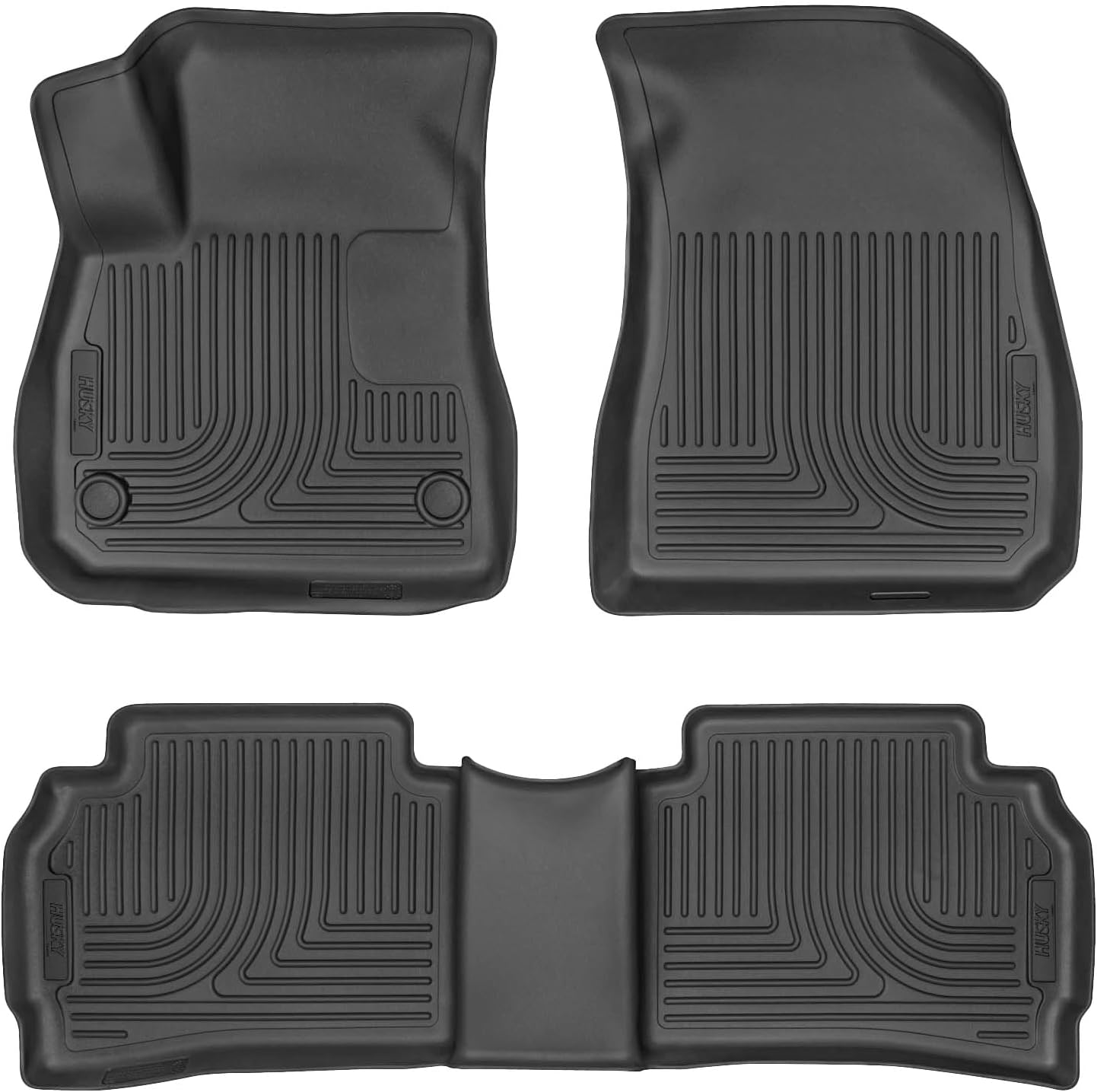 Husky Liners Weatherbeater Floor Mats | Fits 2016-2025 Chevrolet Malibu | Front & 2nd Row, 3-pc Black - 99191