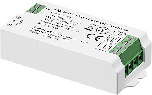 C01Z Zigbee 3.0 Controlador LED WiFi para tira LED de 2 pines de un solo color, cuerdabombillas, compatible con Philip H-UE Home-Kit Tuya.etc Zigbee