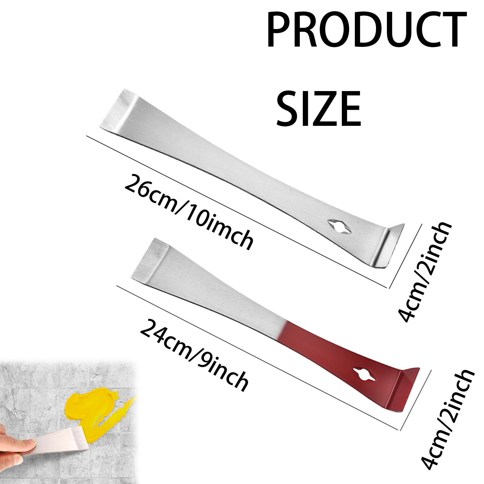 2 Pcs Pry Bar, Crow Bar, Crowbar, Mini Pry Bar, Flat Mini Crowbar Tool Thin Trim Bar Small Pry Bar Scraper Multipurpose Crow Bar Beekeeping Equipment for Scraping Pulling Lifting Kitchen Remodel - Image 2